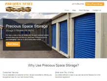 Tablet Screenshot of preciousspacestorage.com